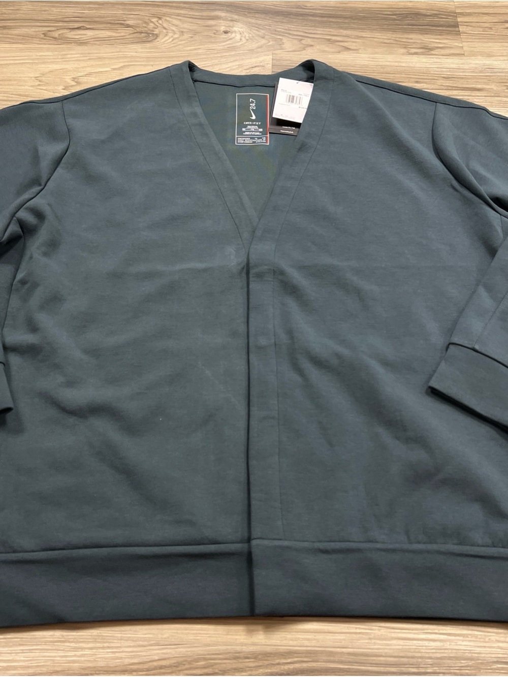 Nike 24.7 ImpossiblySoft Dri-FIT Cardigan Seaweed Green Men's 2XL-T HQ6948-390